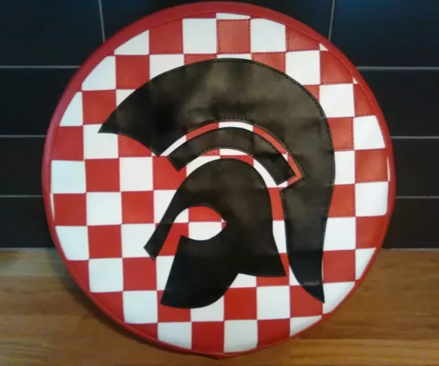 Red/ White Trojan Check Scooter Wheel Cover