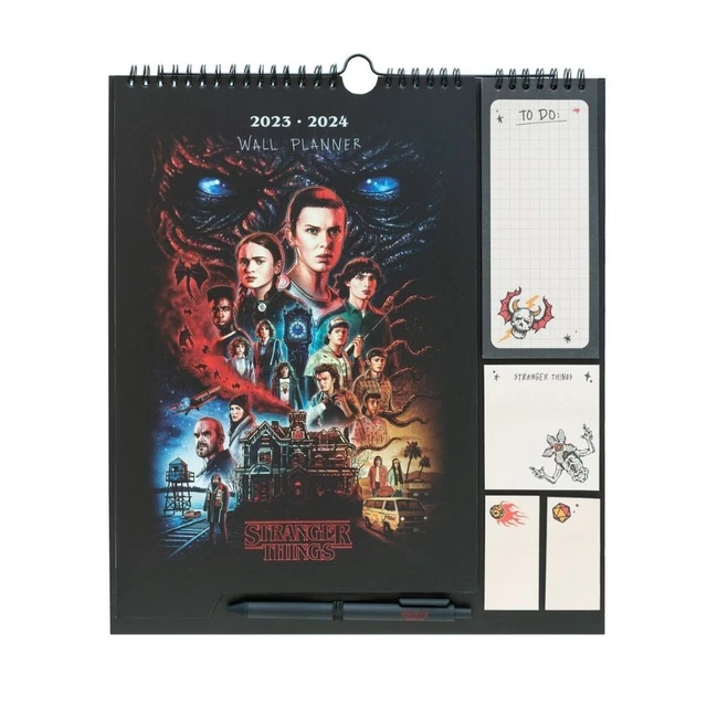 2024 CALENDAR STRANGER Things Wall Planner Shopping List Notes Family