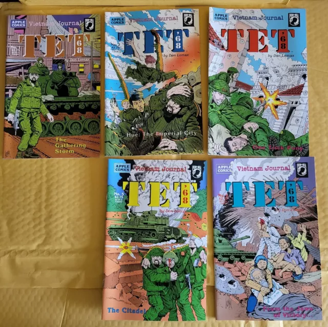 Vietnam Journal Tet '68 1, 2, 3, 5, 6 1992 Apple Comics, Excellent Condition