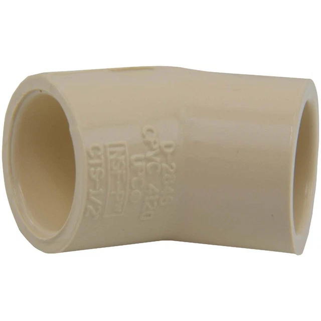 Charlotte Pipe 1/2 In. Slip x Slip 45 Deg. CPVC Elbow (1/8 Bend) Pack of 50