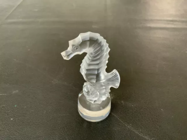 Lalique Clear Frosted Sea Horse W/Box 1 Of My Many Lalique Listings Coming Soon