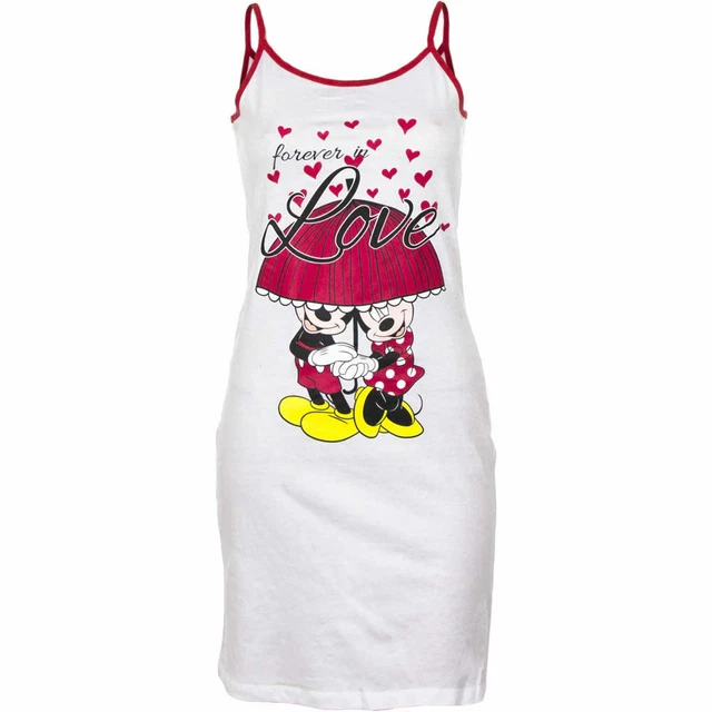DISNEY CHEMISE DE nuit nuisette femme MINNIE et MICKEY blanc