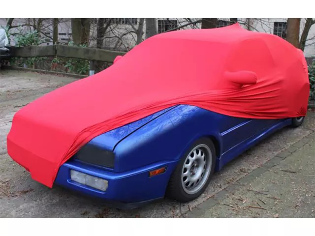 Vollgarage Schutzdecke Car-Cover Indoor Rot mit Spiegeltaschen für VW Corrado