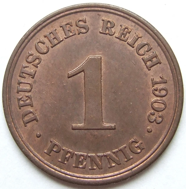 Moneta Reich Tedesco Impero Tedesco 1 Pfennig 1903 E IN Uncirculated
