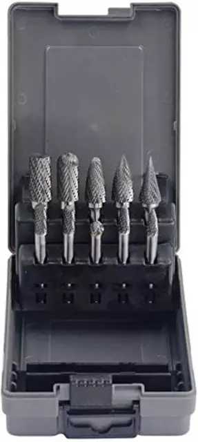 Carbide Burrs Sets 10 Pieces  1/4 Inch Shank Diameter 5Pcs 1/2 Head Diameter 5Pc