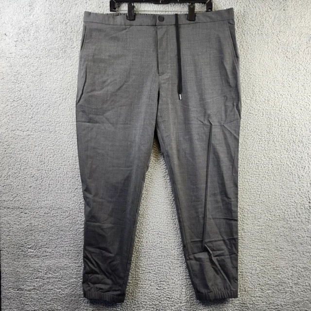 Theory Terrance Tailored Jogger Pants Mens 40 Medium Charcoal Elastic Back Waist