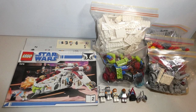 7676 LEGO STAR WARS 7676 republic attack gunship 100% complete set no box ...