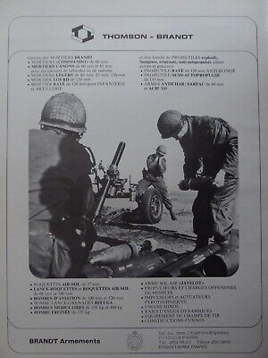 4/1989 PUB THOMSON BRANDT ARMEMENTS 155 MM ACED ANTITANK WEAPON BAP100 MORTAR AD 