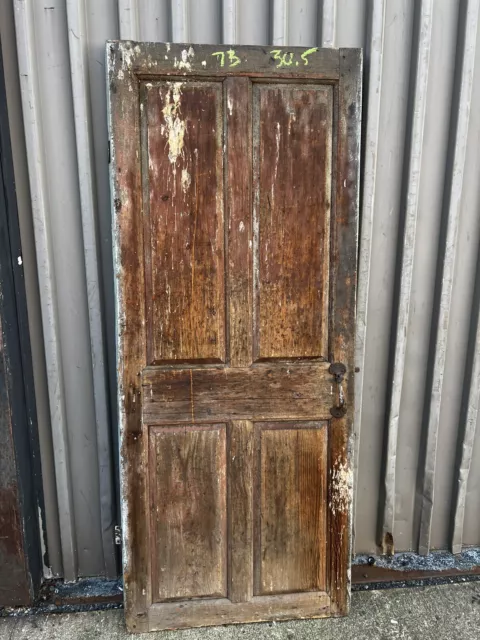 amazing 18th century four panel door w hand forged hardware 73 X 30.5”