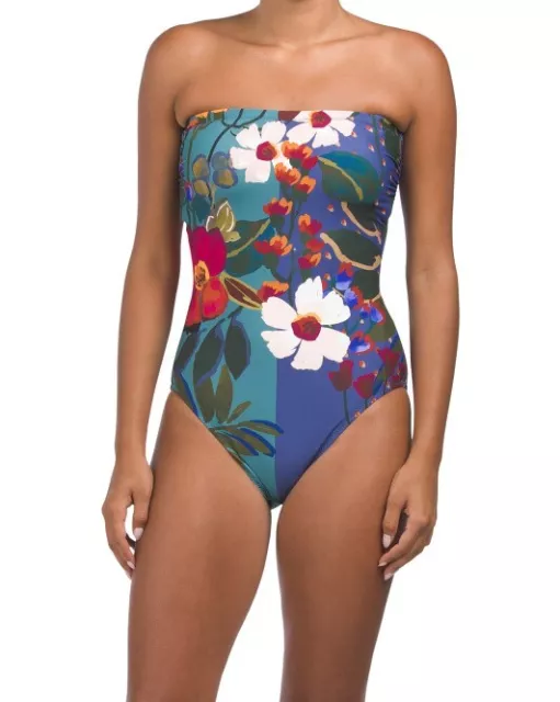 GOTTEX Botanical Gardens Bandeau One-piece Swimsuit (size 12)