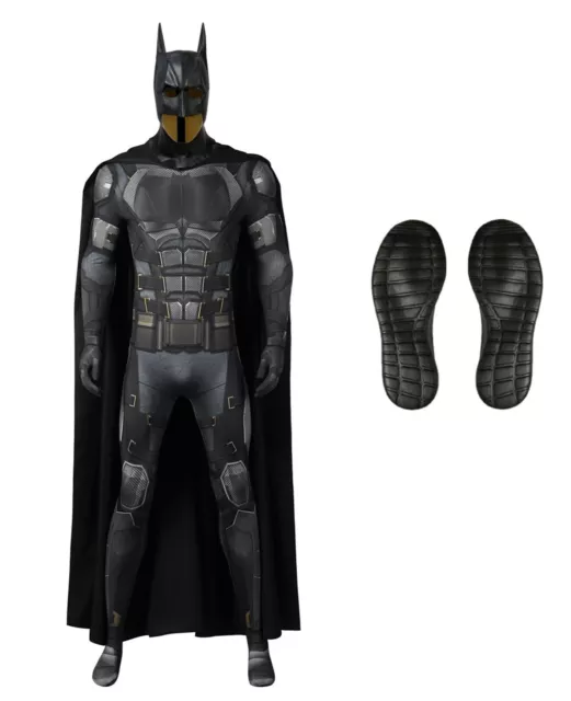 Costume Batman adulti uomo vestito completo maschera professionale suole gomma