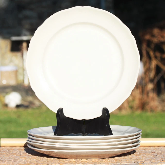 Villeroy & Boch Ivoire – 6 Assiettes Plates 27 Cm – Faïence Fine Rare