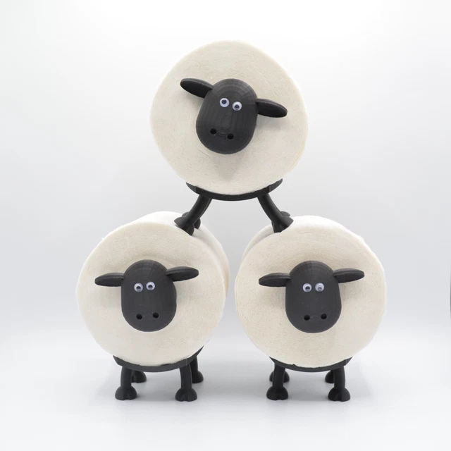 Toilettenpapierhalter In Schaf-Form (3 Stück) – Freistehend, Witziges Badezimmer-Accessoire, Montagefrei