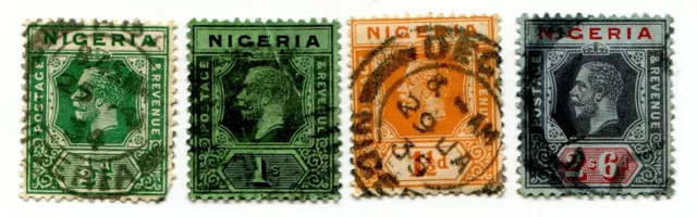 Nigeria Stamp Incomplete Set KGV King George V 1915-1936 Used Lot of 4