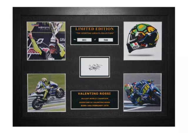 Valentino Rossi Signed Ltd Edition Framed Picture Memorabilia