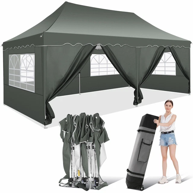 Pavillon 3x3m/3x6m Wasserdicht Faltpavillon Partyzelt Gartenzelt UV Schutz 50+