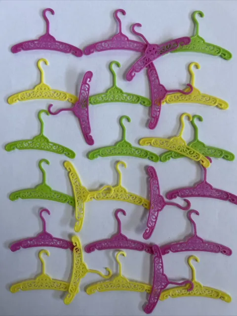 Vintage Mixed 26 Lot of Barbie Francie Doll Plastic Hangers Monogram Filigree