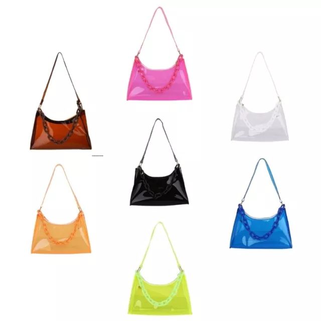 Fashion Ladies Jelly Bags PVC Clear Bag Underarm Bags Women Summer Handbags