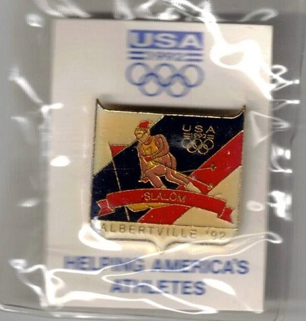 Pin's JO Albertville 92 - Ski Slalom - Jeux Olympiques 1992 (Occasion)