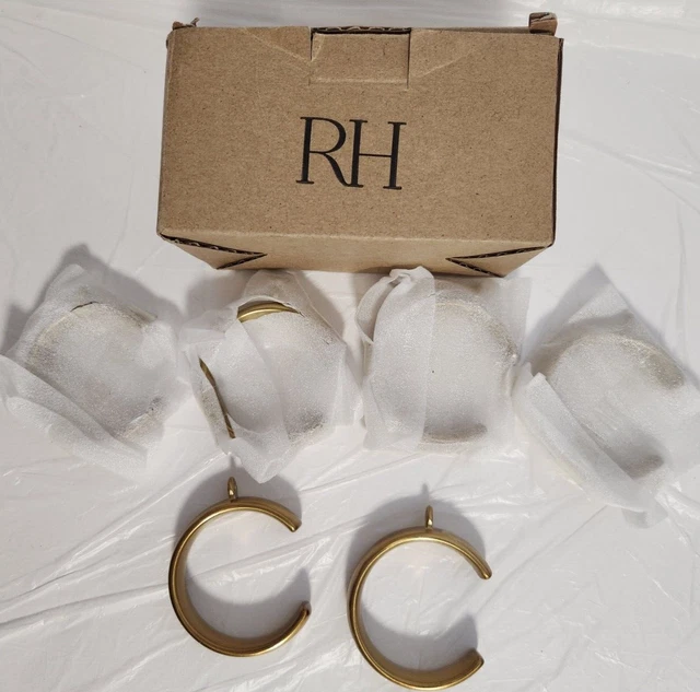 New ! RH Estate C-Loop 6-Rings Medium Brass For 1.1/4 Diameter Rod   - Free Ship