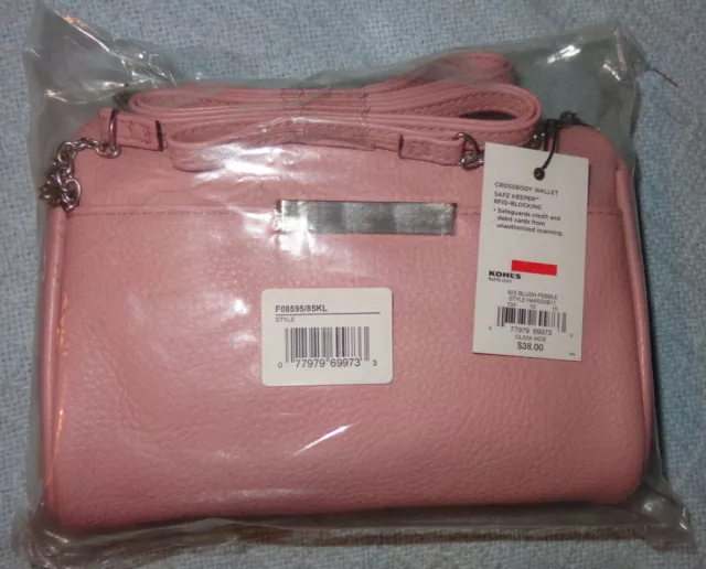 Beautiful Blush Pink Women's Apt. 9 Olivia RFID-Blocking Crossbody Wallet Purse