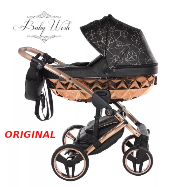 JUNAMA HEART V2 PRAM BABY STROLLER 2in1 CARRYCOT + PUSHCHAIR