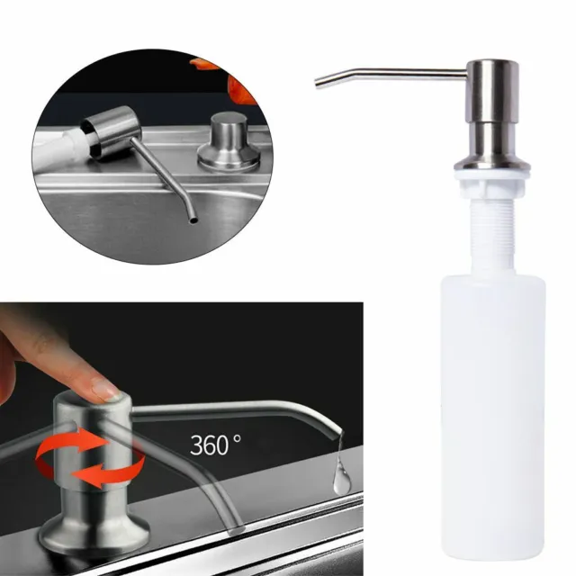 Stainless Steel Soap Dispenser Kitchen Sink Soap Hand Liquid Pump Bottle 300ml