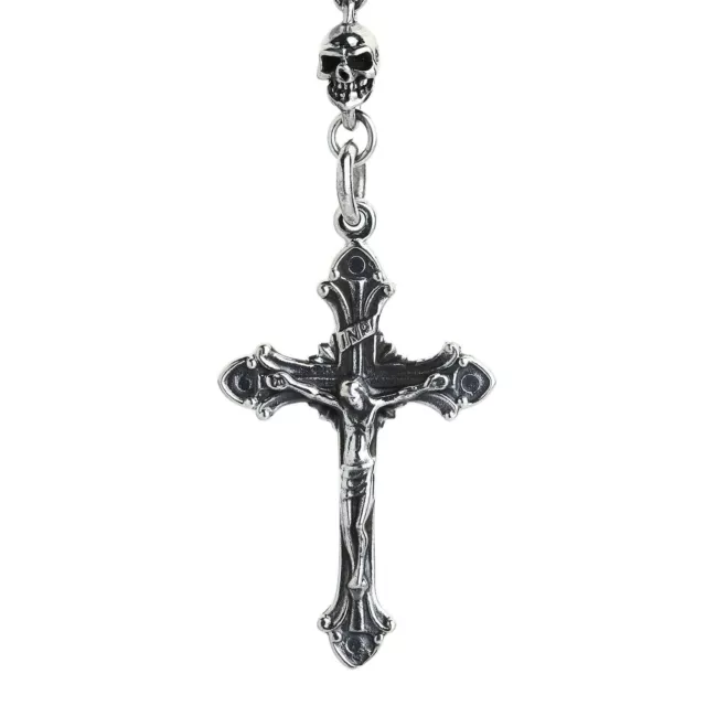 Collier de chaîne de Jésus en argent sterling avec tête de mort