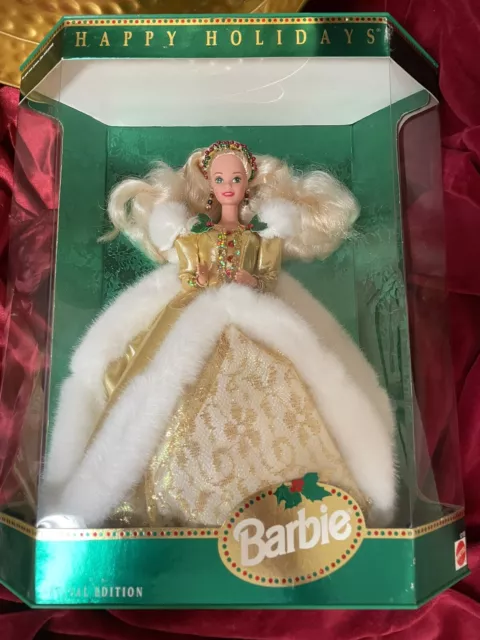 1994 RARE FACTORY MISPRINT Happy Holidays Special Edition BARBIE Doll