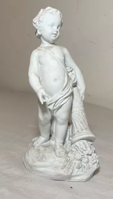 antique Victorian parian ware porcelain nude cherub statue sculpture figurine