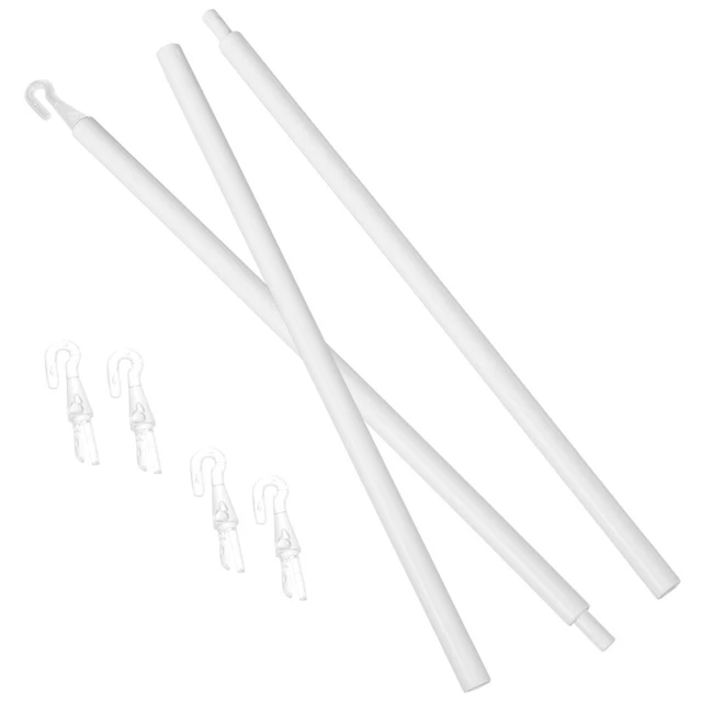 WELDUN Bastoni per tende per finestre, in metallo, estensibili, da 81 a 199 cm, resistenti per tende con occhielli, diametro di 20 mm, colore: bianco