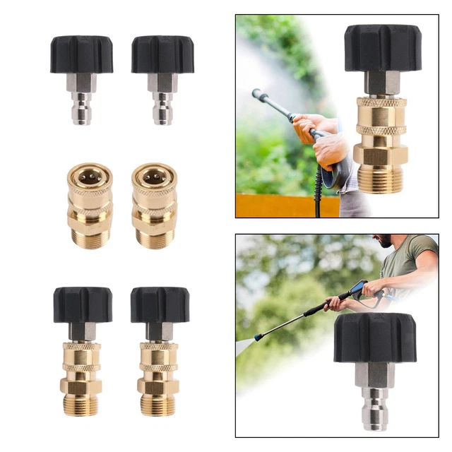 Adaptateur Nettoyeur Haute Pression 5000 PSI Mâle G3/8 Vers Femelle M22 - Laiton Robuste