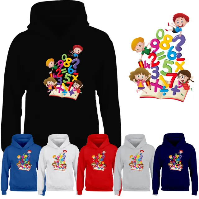 World Book Day Boys Hoodie Math Numbers Day Funny Cartoon Gift Girls Kids