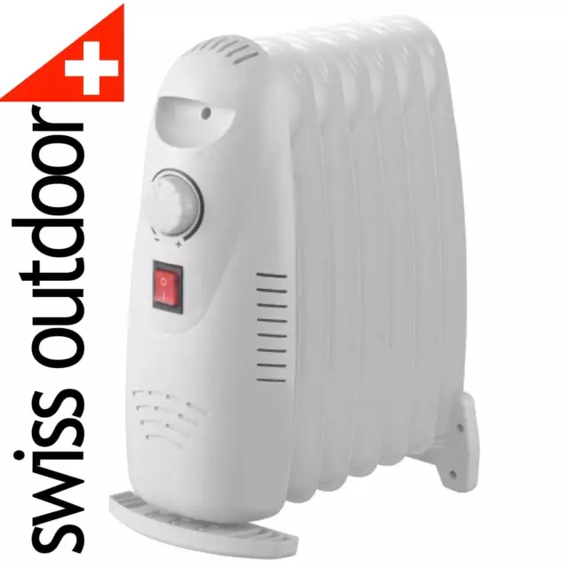 SWISS OUTDOOR 700W Ölradiator 7 Finnen Ölheizung Mobile Heizung Elektrisch