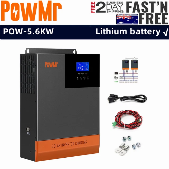 POWMR 5600W 48V Solar Hybrid Inverter Off Grid + MPPT 80A charger In ...