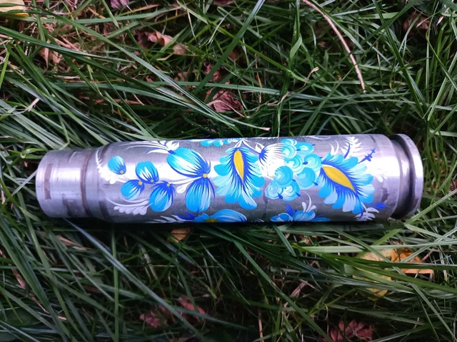 Painted Military Cannon Shells from War. Money goes to aid for Ukraine.