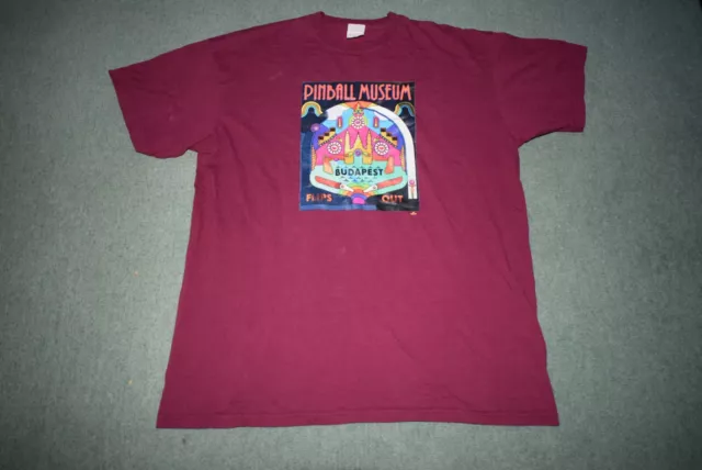 Pinball Museum t-shirt Budapest burgundy large rare collectable