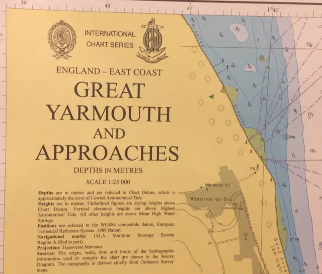 ADMIRALTY SEA CHART. GREAT YARMOUTH. No.1534. ENGLAND EAST COAST. 2008