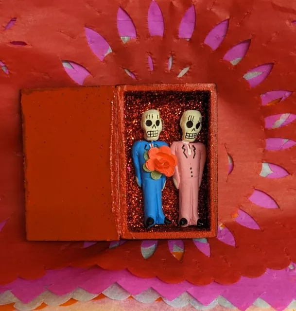 Day of the Dead Wedding Gay Couple 'Amor Eterno' Authentic Mexican Folk Art