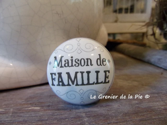 bouton de meuble en céramique maison de famille porte tiroir style vintage NEUF