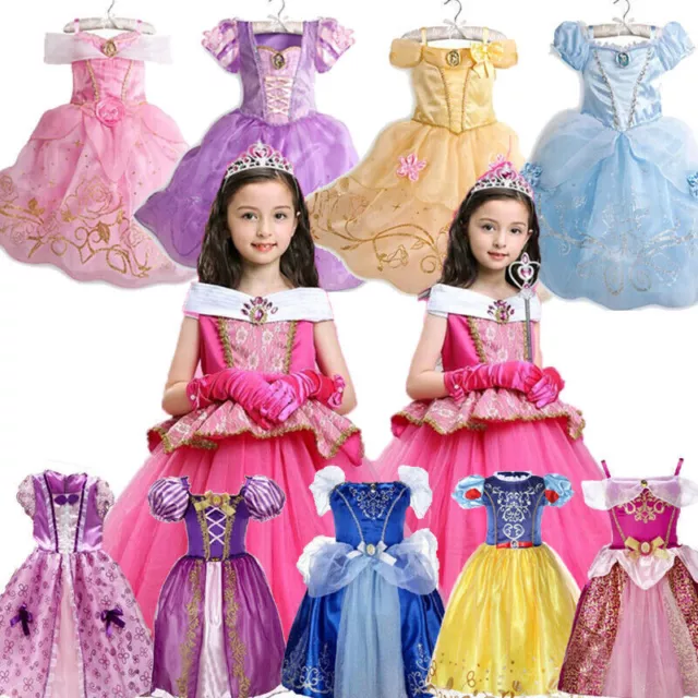Mädchen Prinzessin Kleid Kinder Kostüm Rapunzel Cinderella Cosplay Geschenke 2