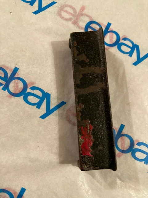 Old Cast Iron 3 3/16" Rim Lock Catch Part, Worn Black Finish, Free S/H 3