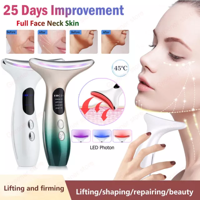 LED Photon 45°C Microcurrent Facial Skin Tightening Firming Lifting Neck Beauty