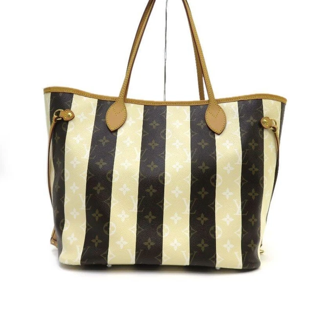 Mint Auth Louis Vuitton M40560 Monogram Rayures Neverfull MM Tote Bag LV F/S Mint Auth Louis Vuitton M40560 Monogram Rayures Neverfull MM Tote Bag LV F/S