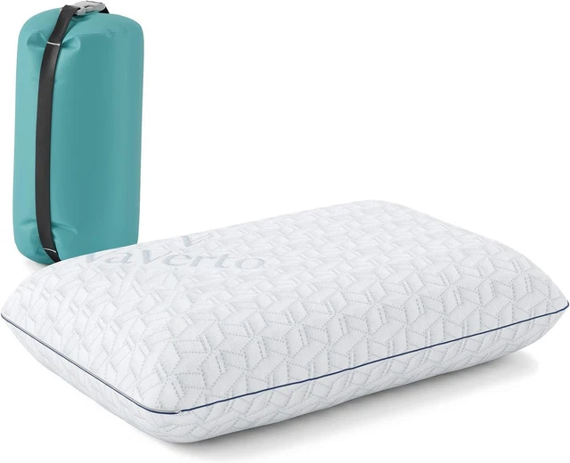 Small Memory Foam Pillow for Travel and Camping - Compressible Medium Firm, Cont