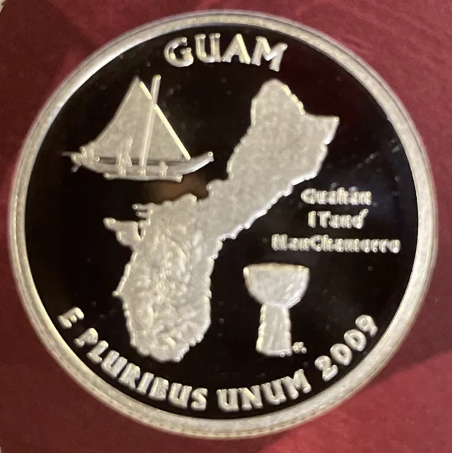 2009 S Silver Proof Guam Territories Quarter 90% Silver - Ships Free