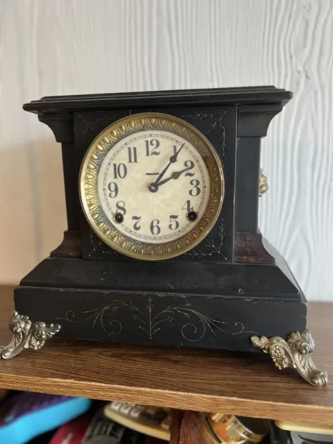 Antique 1800’s E. Ingraham Company Mantel Clock With Key - Tested