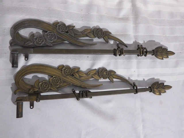 Vintage Pair Brass Curtain Tie Backs