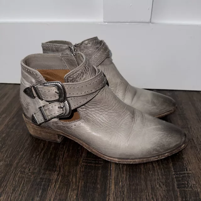 Frye Ray Western Shootie Leather Ankle Booties Boots Womens 6 m Distressed