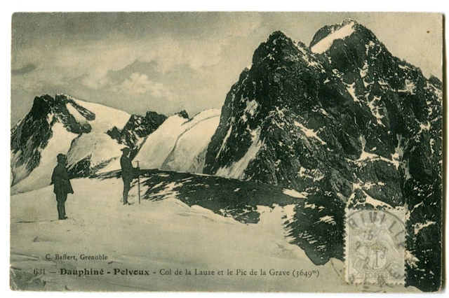 CPA 05 Hautes-Alpes Massif du Pelvoux Col de la Lauze et Pic de la Grave animated